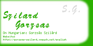 szilard gorzsas business card