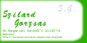 szilard gorzsas business card